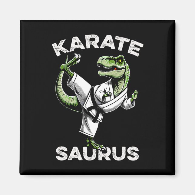 Aimant Karatesaurus T-rex Karate Dino Funny Dinosaur Mart (Devant)
