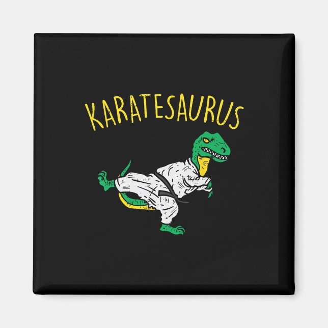 Aimant Karatesaurus Trex Karaté Drôle Dinosaure Arts Mart (Devant)