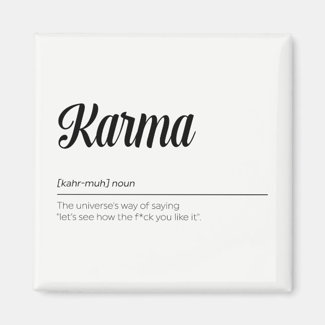 Aimant Karma Definition Funny (Devant)