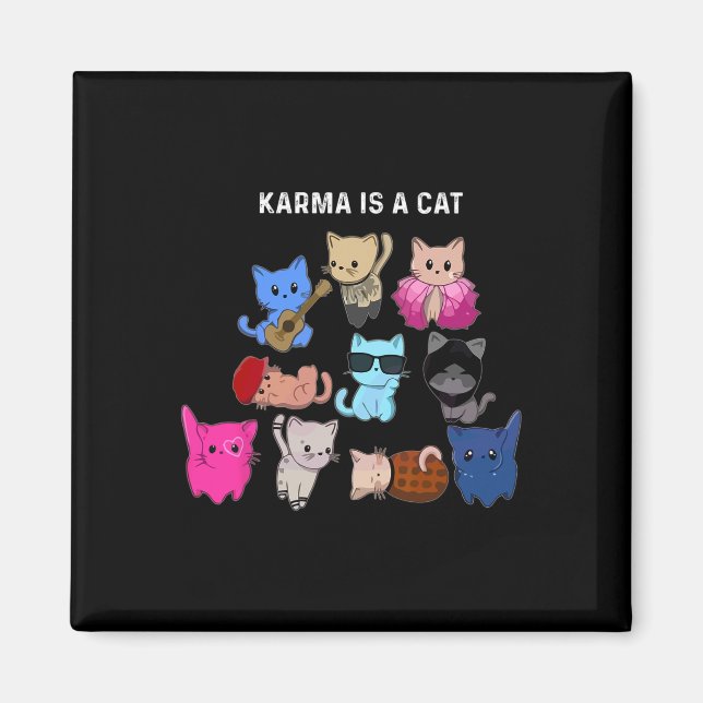 Aimant Karma Est Un Chat Chat Drôle Amoureux de les chats (Devant)