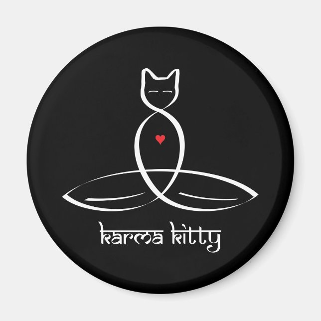 Aimant Karma Kitty - Texte de style sanskrit. (Devant)