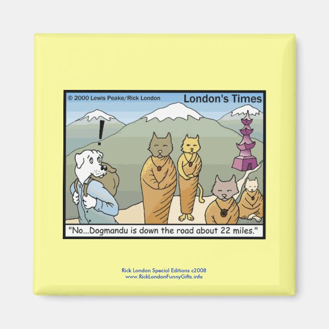 Aimant Katmandu et Dogmandu Caricature amusante (Devant)