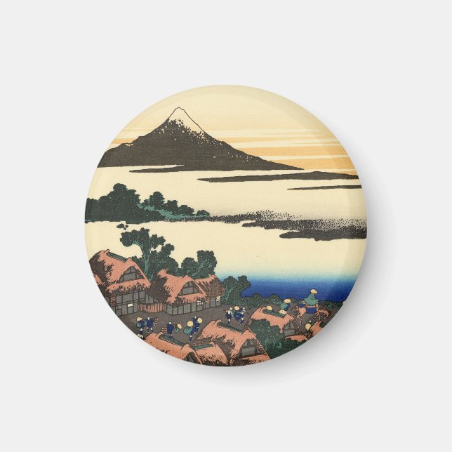 Aimant Katsushika Hokusai Dawn dans la province de Kai (Devant)
