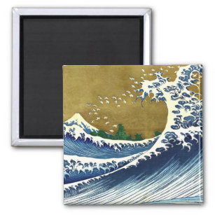 Aimant Katsushika Hokusai - Grande vague colorée