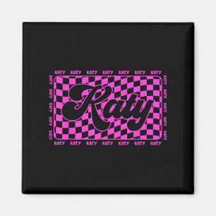 Aimant Katy à carreaux J'aime Katy Vintage 80's 