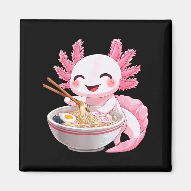 Aimant Kawaii Anime Axolotl Ramen  (Devant)