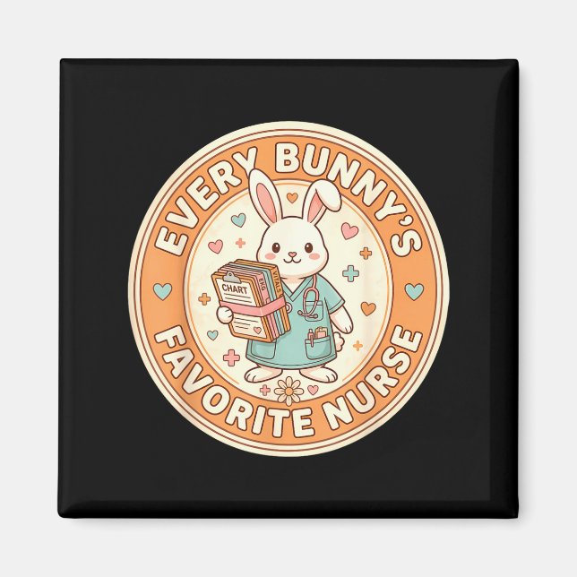 Aimant Kawaii chaque lapin préféré infirmière mignonne Pâ (Devant)