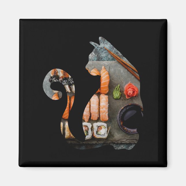 Aimant Kawaii Chat Manger Ramen nouilles Japonais Anim (Devant)