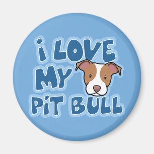 Aimant Kawaii I Love My Pit Bull