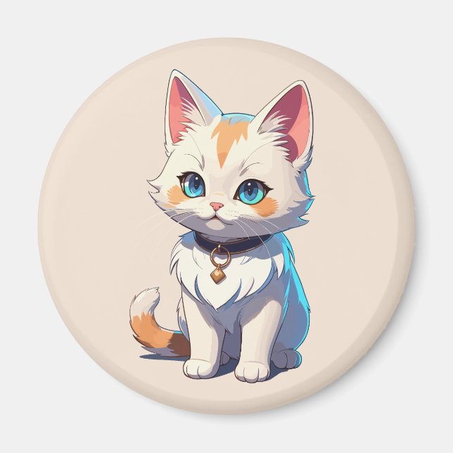 Aimant Kawaii Kitten avec charme Feline (Devant)