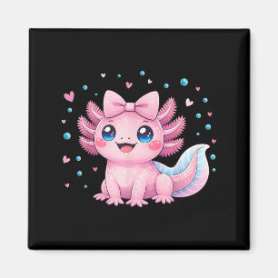 Aimant Kawaii Mignon Axolotl Coquette Nœud Femmes Filles