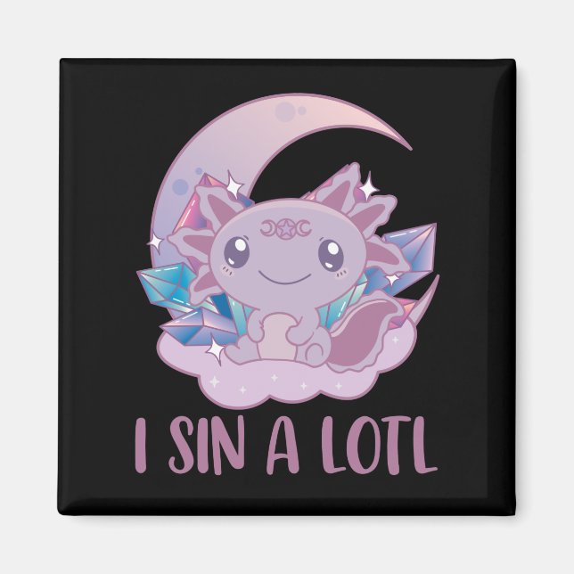 Aimant Kawaii Pastel Couleurs gothique Cute Goth Axolotl  (Devant)
