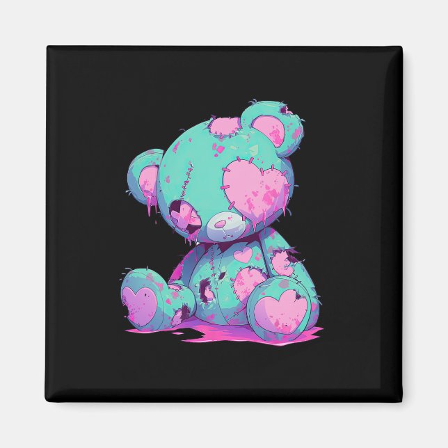 Aimant Kawaii Pastel Goth Déplaisant Cute Witchy Zombie O (Devant)