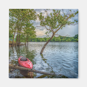 Aimant Kayak Flottant Sur Le Lac Table Rock
