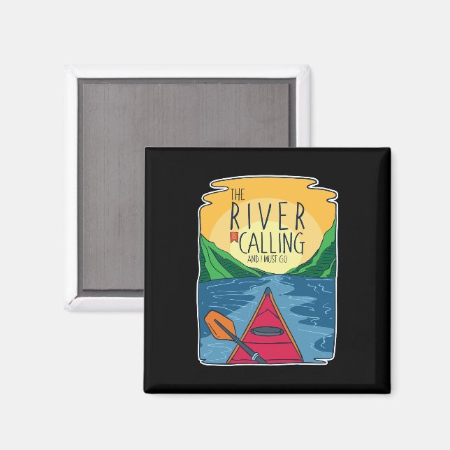 Aimant Kayak - River Appelle Et Je Dois Y Aller (Recto/Verso)
