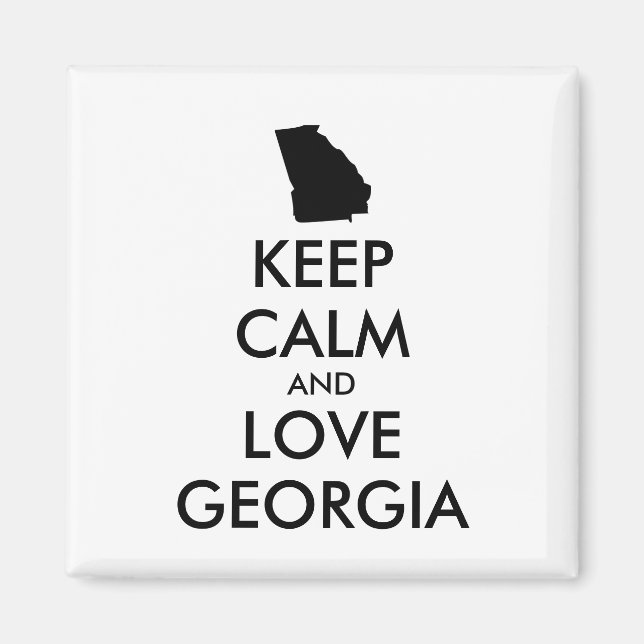 Aimant KEEP CALM et LOVE GEORGIA personnalisables (Devant)