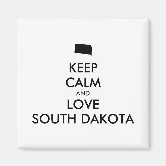 Aimant KEEP CALM et LOVE SOUTH DAKOTA (Devant)