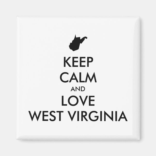 Aimant KEEP CALM et LOVE WEST VIRGINIA (Devant)