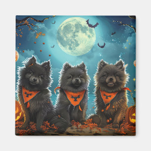 Aimant Keeshond Halloween Épouvantable
