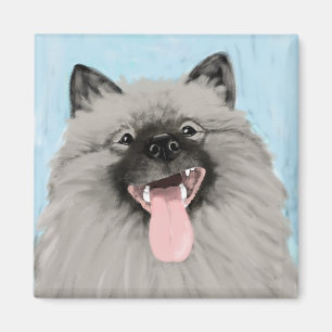 Aimant Keeshond souriant