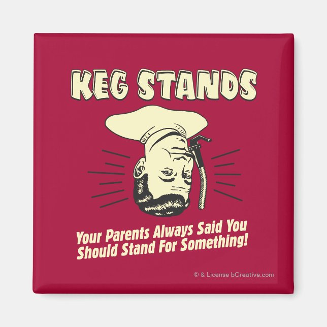 Aimant Keg Stands : Parents Stands Quelque Chose (Devant)