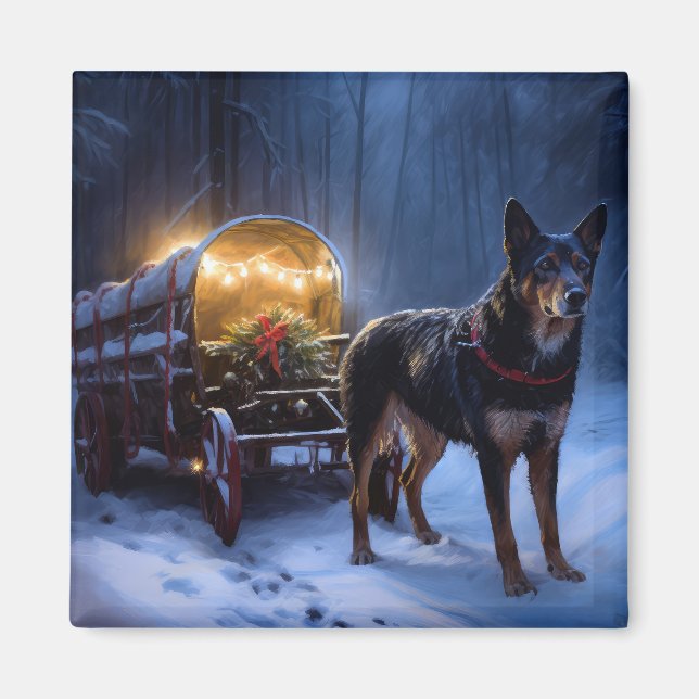 Aimant Kelpie Australien Traîneau de Neige Décoration de  (Devant)
