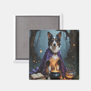 Aimant Kelpie Chien australien Peinture d'Halloween lunai