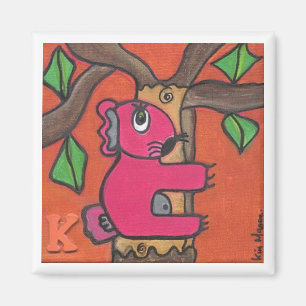 Aimant Kenny le koala mange l'aimant de feuille