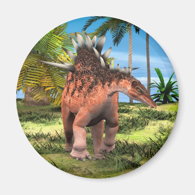 Aimant Kentrosaurus Dinosaure Jungle Art Préhistorique (Devant)