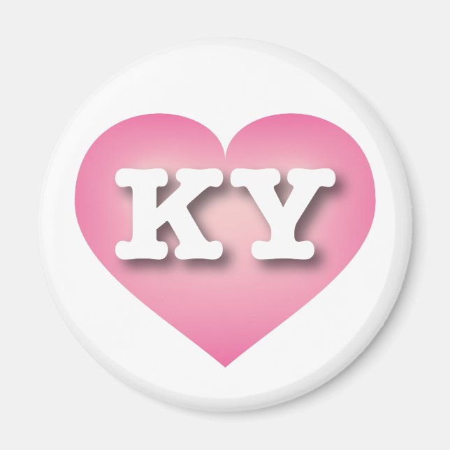 Aimant Kentucky Rose Fade Heart - J'aime KY (Devant)