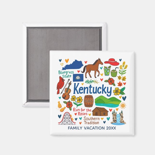 Aimant Kentuky Family Trip Keepsake Personalized (Recto/Verso)