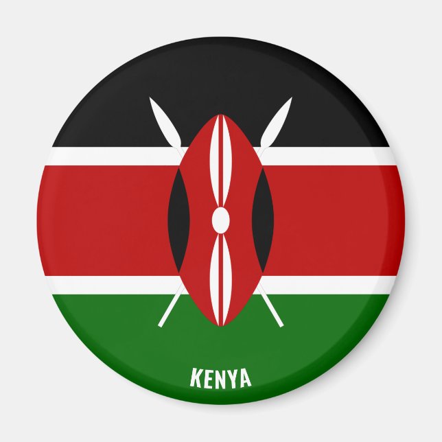 Aimant Kenya Drapeau charmant patriotique (Devant)