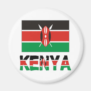 Aimant Kenya et drapeau kenyan