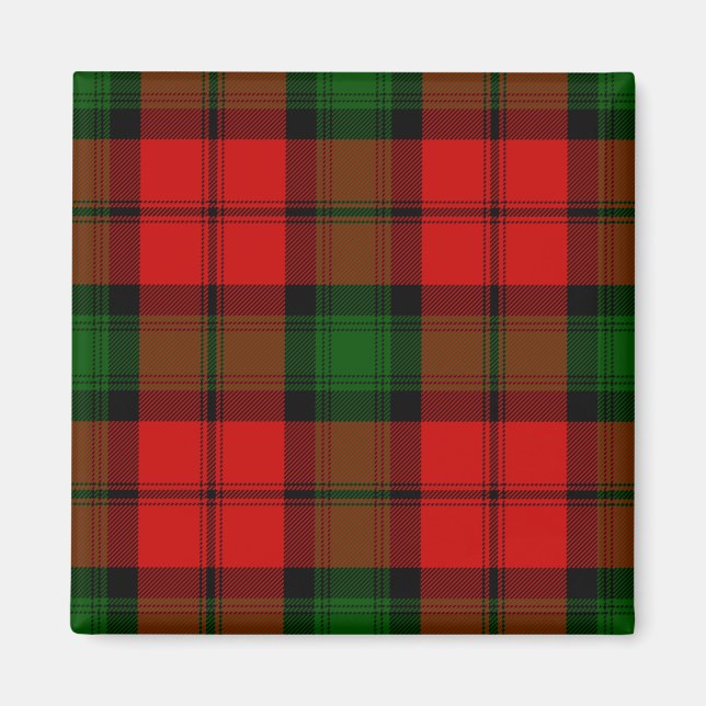 Aimant Kerr tartan rouge vert plaid (Devant)