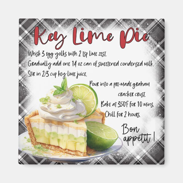Aimant Key Lime Pie Recipe (Devant)