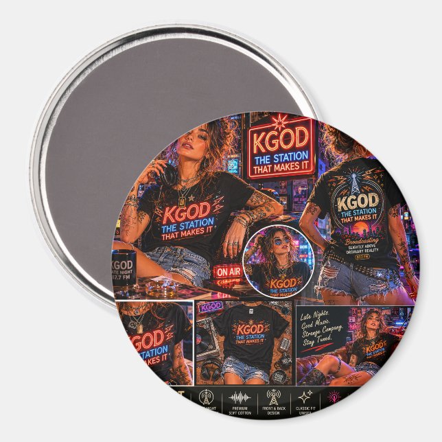 Aimant KGOD Radio Late Night  (Recto/Verso)
