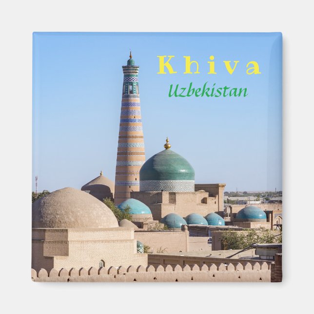 Aimant Khiva, Ouzbékistan - Islam Khodja Minaret et Mosqu (Devant)