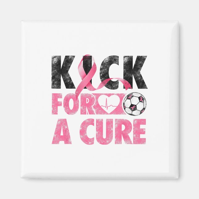 Aimant Kick For A Cure Respecter Le Cancer Du Sein Pink R (Devant)