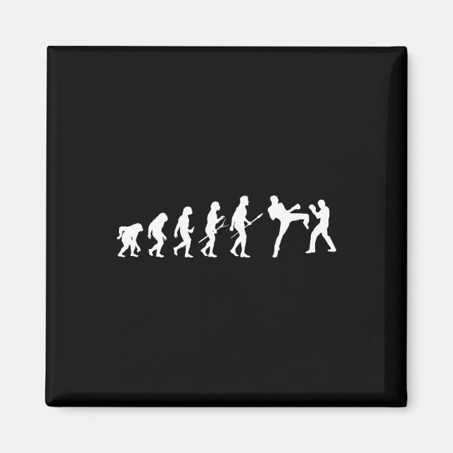 Aimant Kick Mma Kickboxing Boxeur Boxe Évolution Humaine  (Devant)