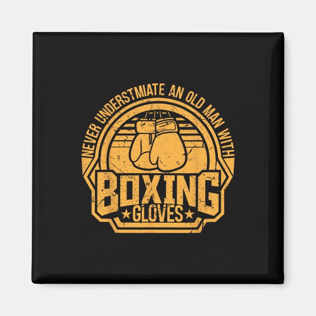 Aimant Kickboxer Kickboxing Boxeur Boxe Design Vintage  (Devant)