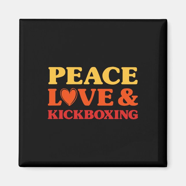 Aimant Kickboxing J'adore Le Kickboxing Pour Hommes Et Fe (Devant)