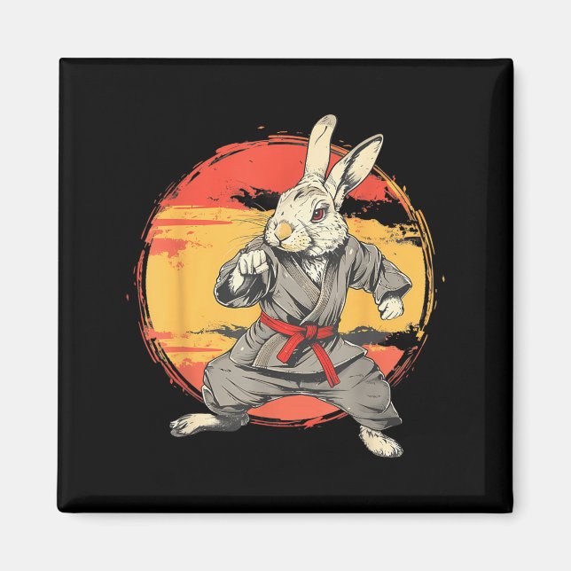 Aimant Kickboxing Lapin Karaté Taekwondo Jiu-Jitsu MMA (Devant)