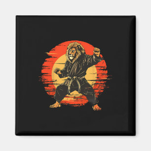 Aimant Kickboxing Lion Taekwondo Mma Judo Œuvre d'art Mar