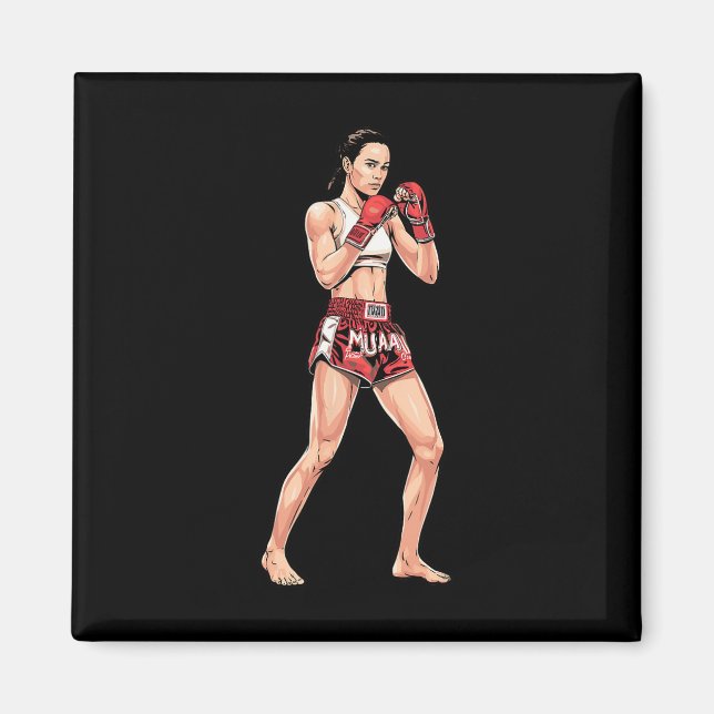 Aimant Kickboxing Stance Thai Boxing A Muay Thai Fighter (Devant)