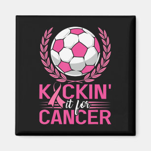 Aimant Kickin It for Cancer Soccer Pink Ribbon Breast Can