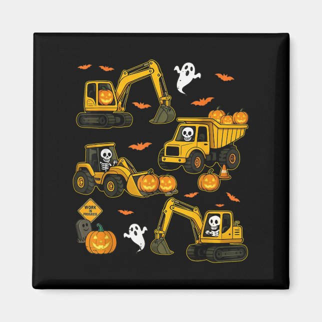 Aimant Kids Halloween Construction Trucks Costume Toddler (Devant)