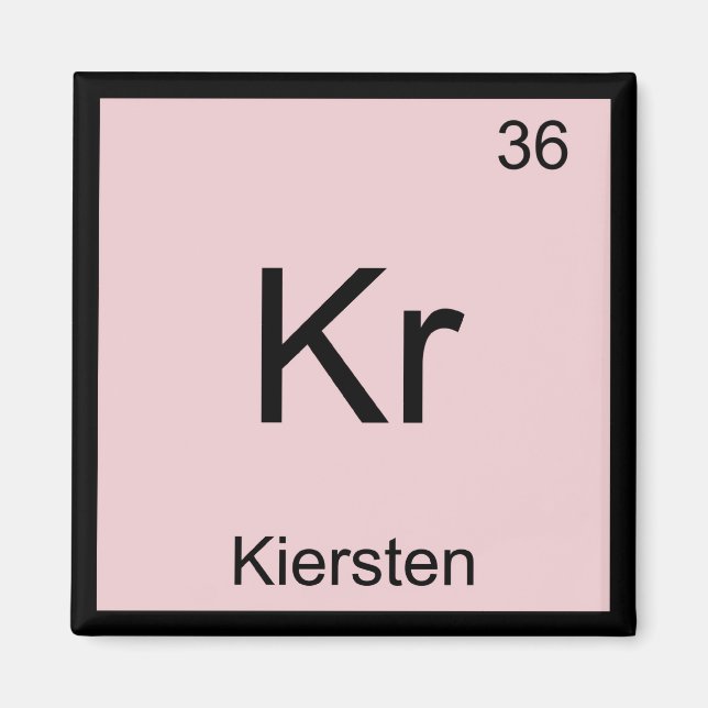 Aimant Kiersten  Nom Chimie Élément Tableau Périodique (Devant)