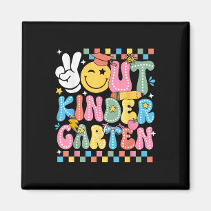 Aimant Kindergarten Hippie Sourire Visage Dernier Jour
