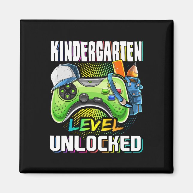 Aimant Kindergarten Level Unlocked Video Game Ck To Schoo (Devant)