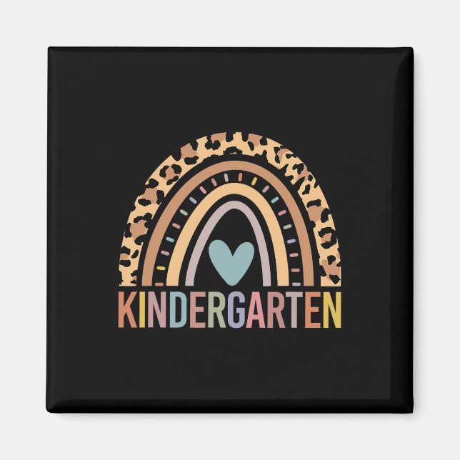 Aimant Kindergarten Rainbow Girls Boys Teacher Team Kinde (Devant)